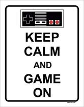 Placa Decorativa - Keep Calm And Game On 36X46