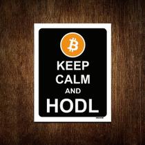 Placa Decorativa - Keep Calm And Hold Bitcoin 27x35