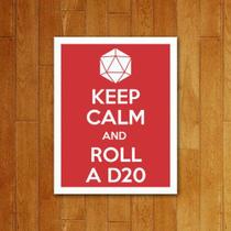 Placa Decorativa Keep Calm D20 - Legião Nerd