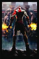 Placa Decorativa Kratos Video Game Ps3 Ps4 S Moldura 85