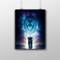 Placa Decorativa Leão Noite 20X30Cm Placa Decorativa Leão Noite 20X30Cm
