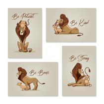 Placa Decorativa Leão Pai e Filho Kit 4un 20x30cm Placa Decorativa Leão Pai e Filho Kit 4un 20x30cm