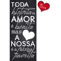 Placa Decorativa Litoarte 19,6x44cm - Toda História de Amor Placa Decorativa Litoarte 19,6x44cm - Toda História de Amor
