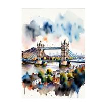 Placa Decorativa Londres Bridge Tower Art Decoração 50x70cm