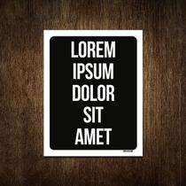 Placa Decorativa - Lorem Ipsum Dolor Sit Amet 18X23