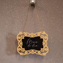 Placa Decorativa Lousa de Madeira Flor P/ Pendurar 11x15x1 Cm F01 - D'Rossi