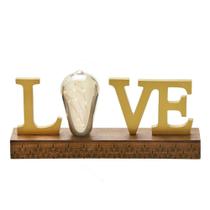 Placa Decorativa Love com Led de Madeira 29cm - Daluel