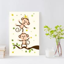 Placa Decorativa Macacos Amigos 30x40cm