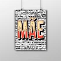 Placa Decorativa Mãe Palavras 20X30Cm Presente Mãe Quadro