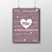 Placa Decorativa Mãe Para Sempre 20X30Cm Presente Para Mãe