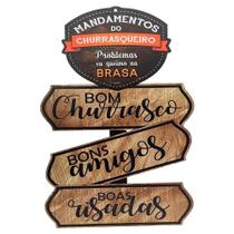 Placa Decorativa Mandamentos Do Churrasqueiro - Bons Amigos