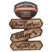 Placa Decorativa Mandamentos do Churrasqueiro - Bons Amigos Placa Decorativa Mandamentos do Churrasqueiro - Bons Amigos