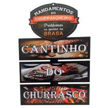 Placa Decorativa Mandamentos do Churrasqueiro - Cantinho do Churrasco