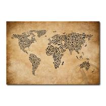 Placa Decorativa - Mapa Mundi Música - 1501plmk - Allodi