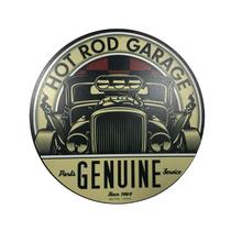 Placa Decorativa MDF 35x35Cm Personalizado Hot Rod Garage