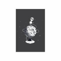 Placa Decorativa MDF Alienígena na Lua 20x30cm