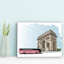 Placa Decorativa MDF Arco do Triunfo Paris Gravuras 20x30cm