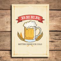 Placa Decorativa MDF Cerveja Drink Cold 30x40