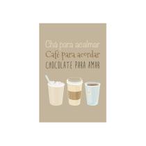 Placa Decorativa MDF Chá, Café e Chocolate 30x40cm