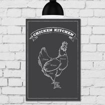 Placa Decorativa MDF Churrasco Cortes de Galinha 30x40