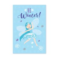 Placa Decorativa MDF Fadas e Flores Inverno Azul 20x30cm
