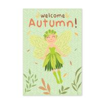 Placa Decorativa MDF Fadas e Flores Outono Verde 30x40cm