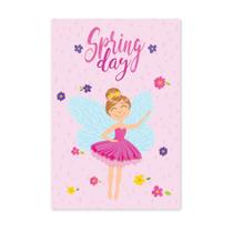 Placa Decorativa MDF Fadas e Flores Primavera Rosa 30x40cm