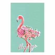 Placa Decorativa MDF Flamingos e Flores 20x30cm