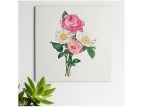 Placa Decorativa MDF Florais Buquê 20x20cm