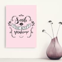 Placa Decorativa MDF Frase Best Makeup 30x40