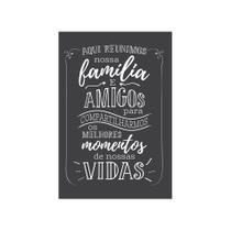 Placa Decorativa MDF Frase Família Reunida 30x40