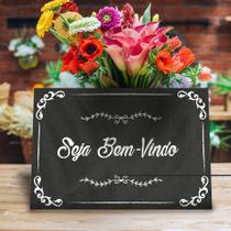 Placa Decorativa MDF Frase Giz Bem Vindo
