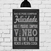 Placa Decorativa MDF Frase Giz Vinho