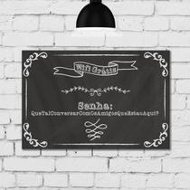 Placa Decorativa MDF Frase Giz Wifi 20x30cm