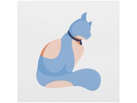 Placa Decorativa MDF Gato Azul 29x29cm Placa Decorativa MDF Gato Azul 29x29cm