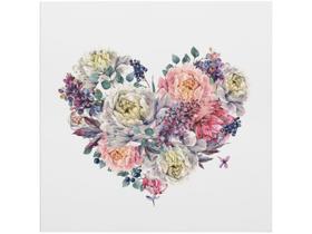 Placa Decorativa MDF Heart Flower 29x29cm - Design Up Living