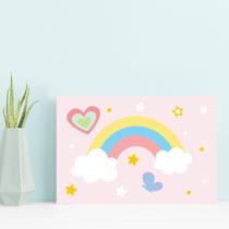 Placa Decorativa MDF Infantil Arco Íris