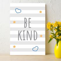 Placa Decorativa MDF Infantil Be Kind Azul 30x40cm