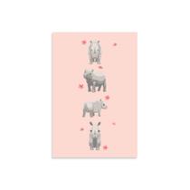 Placa Decorativa MDF Infantil Quarteto Rinoceronte 20x30cm