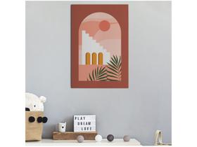 Placa Decorativa MDF Janela Rosa 30x44cm