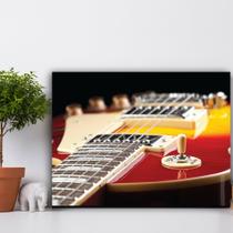 Placa Decorativa MDF Música Guitarra Vermelha 20x30cm