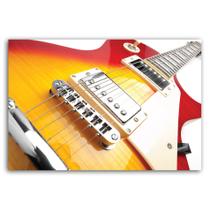 Placa Decorativa MDF Música Guitarra Vermelha Amarela 20x30