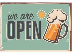 Placa Decorativa MDF Open Bar 20x29cm