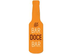 Placa Decorativa MDF Open Bar Amarela 7,5x28cm - Design Up Living