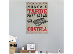 Placa Decorativa MDF Open Bar Costela 30x44cm Placa Decorativa MDF Open Bar Costela 30x44cm