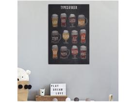 Placa Decorativa MDF Open Bar Types of Beer - 30x44cm Design Up Living