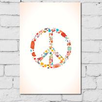 Placa Decorativa MDF Peace and Love Floral 30x40 Placa Decorativa MDF Peace and Love Floral 30x40