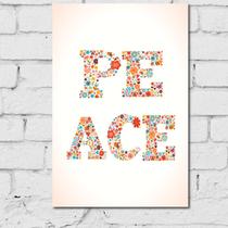 Placa Decorativa MDF Peace Floral 30x40 Placa Decorativa MDF Peace Floral 30x40