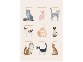 Placa Decorativa MDF Pet Lovers Gatos 20x29cm