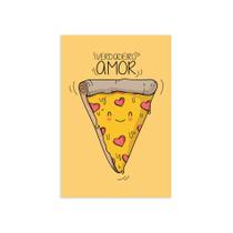 Placa Decorativa MDF Pizza Frase Verdadeiro Amor 20x30cm